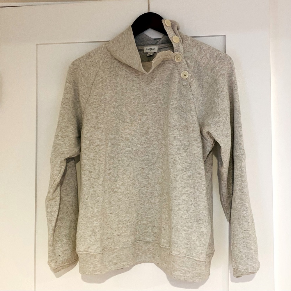 NWOT J. Crew Button-collar Pullover Sweatshirt
